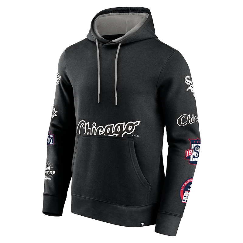 Sweat à capuche noir Fanatics pour hommes des White Sox de Chicago Wild Winner