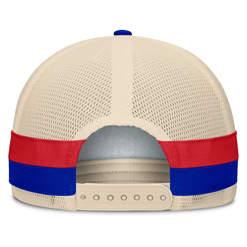 Men's Fanatics Blue/Natural Chicago White Sox Inherited Side Stripe Trucker Adjustable Hat