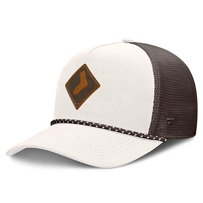 Casquette trucker ajustable Fanatics crème/marron Chicago White Sox Level Up Bronco pour homme