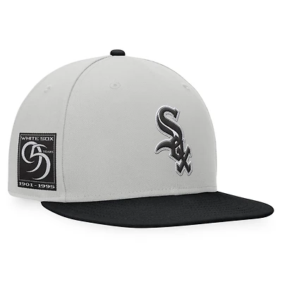 Casquette snapback bicolore Fanatics gris/noir Chicago White Sox Glory Days pour hommes