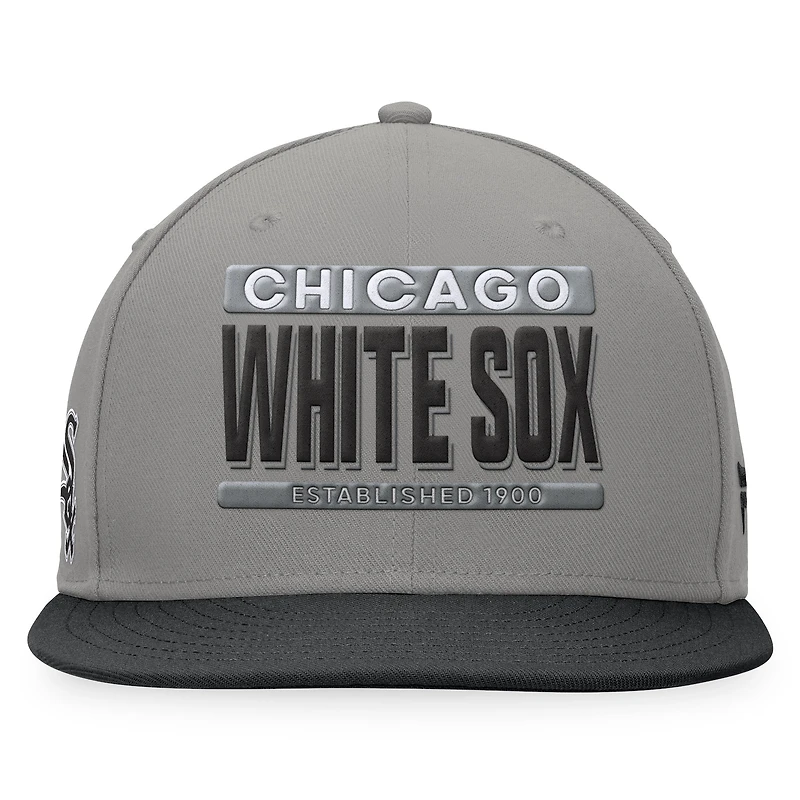 Men's Fanatics Gray/Black Chicago White Sox Line Drive Two-Tone Snapback Hat