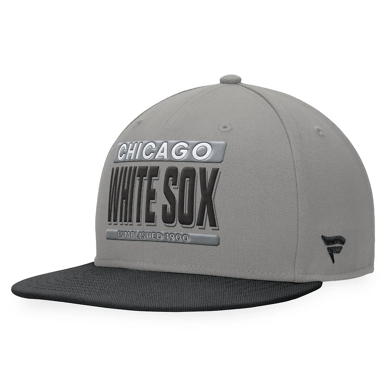 Men's Fanatics Gray/Black Chicago White Sox Line Drive Two-Tone Snapback Hat