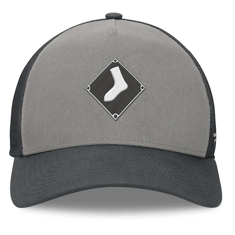 Men's Fanatics Gray/Graphite Chicago White Sox A-Frame Trucker Adjustable Hat