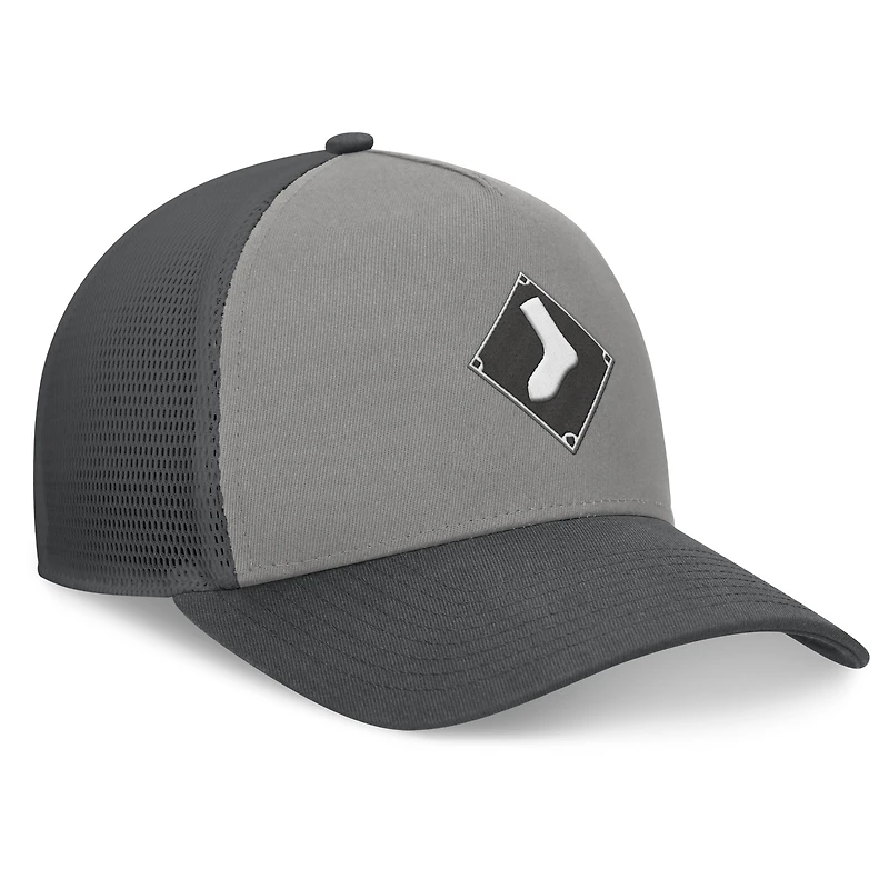 Men's Fanatics Gray/Graphite Chicago White Sox A-Frame Trucker Adjustable Hat