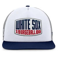 Casquette ajustable Fanatics grise/blanche pour homme avec patch avant en mousse et logo des White Sox de Chicago