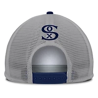 Casquette ajustable Fanatics grise/blanche pour homme avec patch avant en mousse et logo des White Sox de Chicago