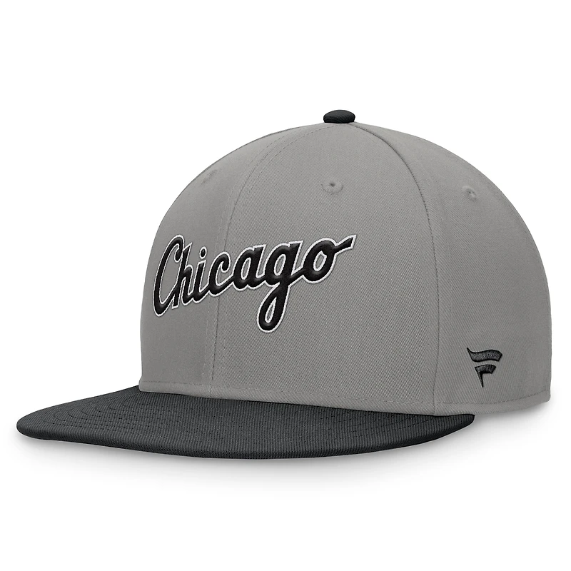 Men's Fanatics Gray Chicago White Sox Fundamental Two-Tone Fitted Hat