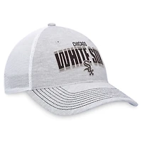 Casquette réglable de camionneur avec logo Fanatics gris chiné/blanc Chicago White Sox pour hommes