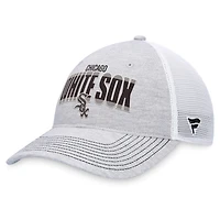 Casquette réglable de camionneur avec logo Fanatics gris chiné/blanc Chicago White Sox pour hommes
