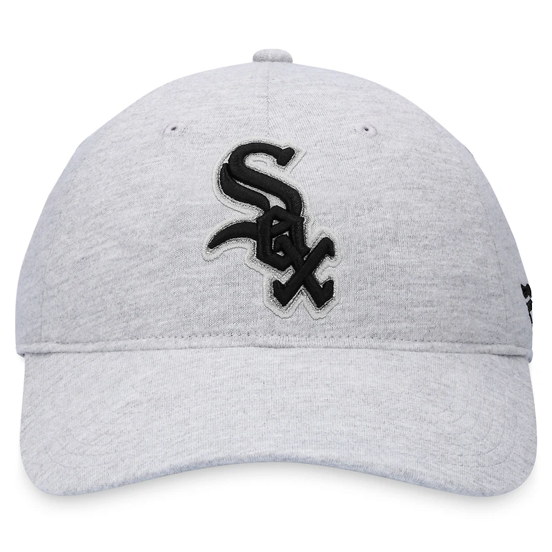 Casquette réglable avec logo Chicago White Sox Fanatics gris chiné pour hommes