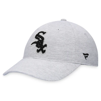 Casquette réglable avec logo Chicago White Sox Fanatics gris chiné pour hommes