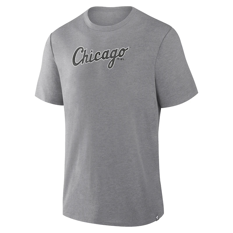T-shirt homme Fanatics Heather Gray Chicago White Sox Play Tribute Tri-Blend