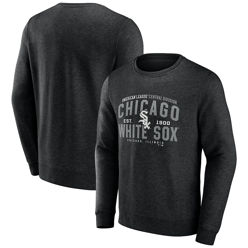 Sweat-shirt à capuche Fanatics pour hommes, noir chiné, Chicago White Sox, Classic Move