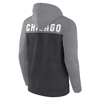 Men's Fanatics Heathered Charcoal/Heathered Gray Chicago White Sox Blown Away Full-Zip Hoodie