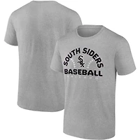 T-shirt Fanatics gris chiné pour homme, motif emblématique « Go for Two » des White Sox de Chicago