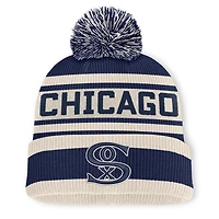 Men's Fanatics Navy Chicago White Sox Tape Measure Cuffed Knit Hat with Pom