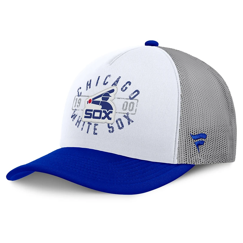 Men's Fanatics White/Blue Chicago White Sox Designated A-Frame Foam Front Trucker Adjustable Hat