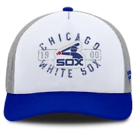 Casquette ajustable en mousse à cadre en A pour homme Fanatics blanche/bleue des Chicago White Sox