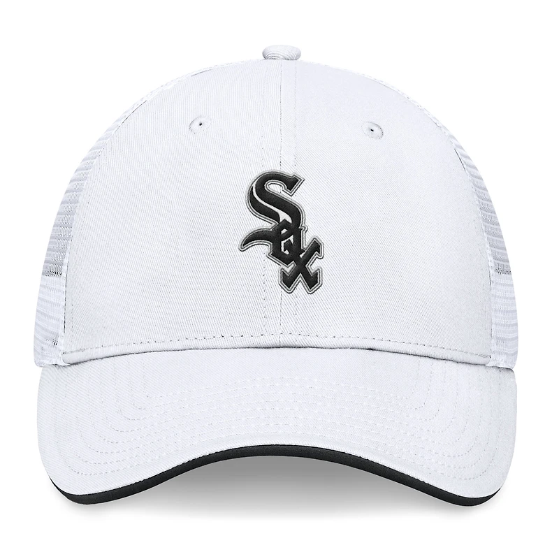Casquette ajustable structurée en maille arrière Fanatics pour hommes, blanche, Chicago White Sox, Front Office