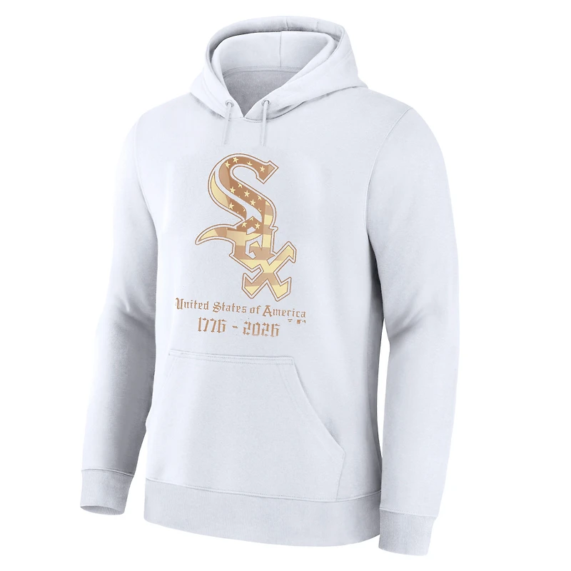 Men's Fanatics White Chicago Sox USA 1776-2026 Big & Tall Hoodie
