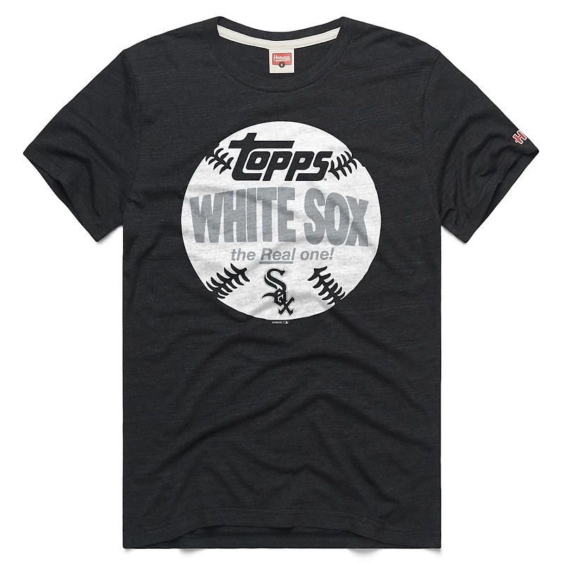 T-shirt homme Homage Charcoal Chicago White Sox MLB x Topps Baseball The Real One Tri-Blend