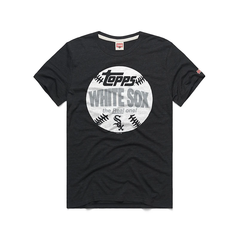 Men's Homage  Charcoal Chicago White Sox MLB x Topps Baseball The Real One Tri-Blend T-Shirt