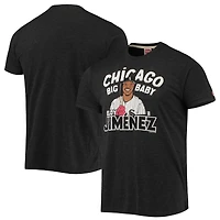T-shirt à trois mélanges pour hommes, hommage Eloy Jimenez, noir chiné, caricature des White Sox de Chicago