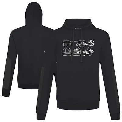 Men's Levelwear  Black Chicago White Sox Cooperstown Collection Bombay Campaign Pullover Hoodie