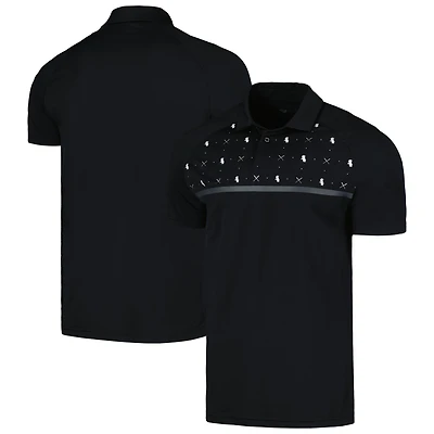 Polo raglan noir Levelwear Chicago White Sox Sector Batter Up pour homme