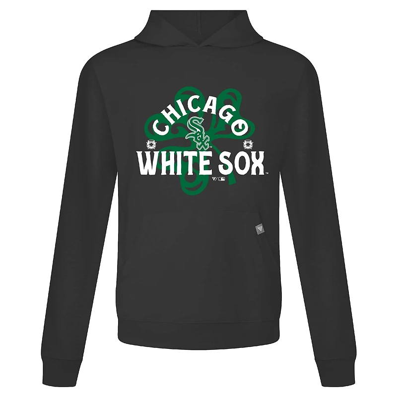 Men's Levelwear Black Chicago White Sox St. Patrick's Day Relay Shamrock Pullover Hoodie