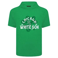 Sweat à capuche manches courtes et pour homme avec motif trèfle de la Saint-Patrick des White Sox Chicago vert Levelwear