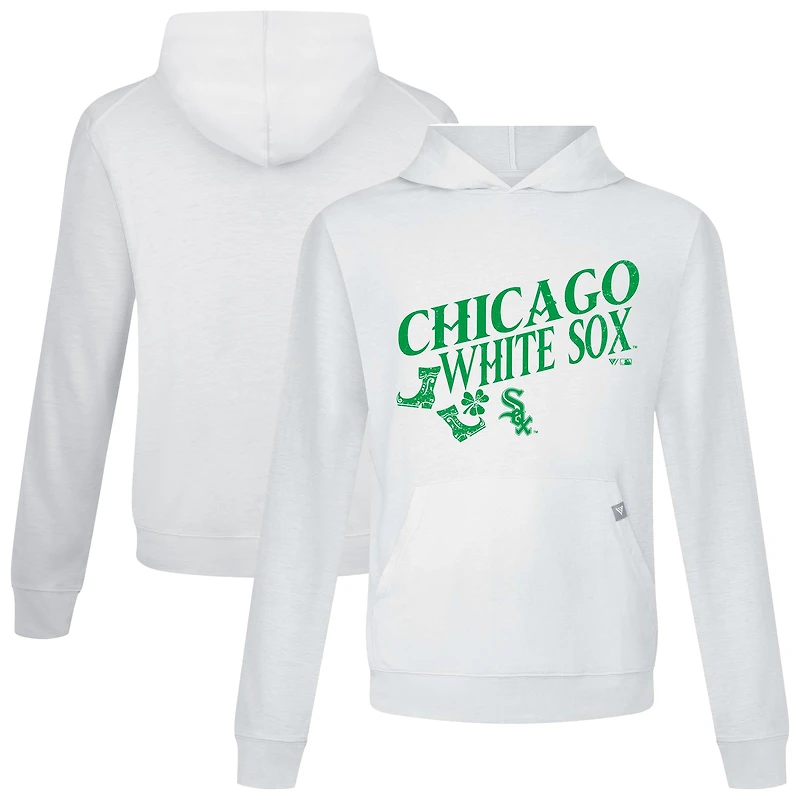 Men's Levelwear White Chicago Sox St. Patrick's Day Relay Boots Pullover Hoodie