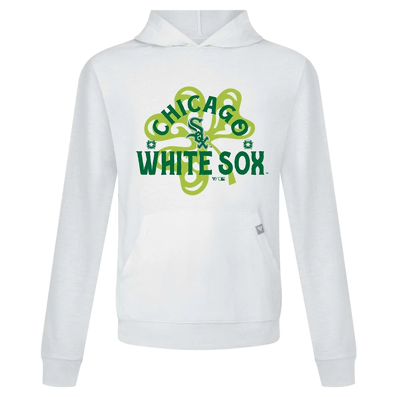 Sweat à capuche blanc pour homme avec motif relais Shamrock des Chicago White Sox de la Saint-Patrick