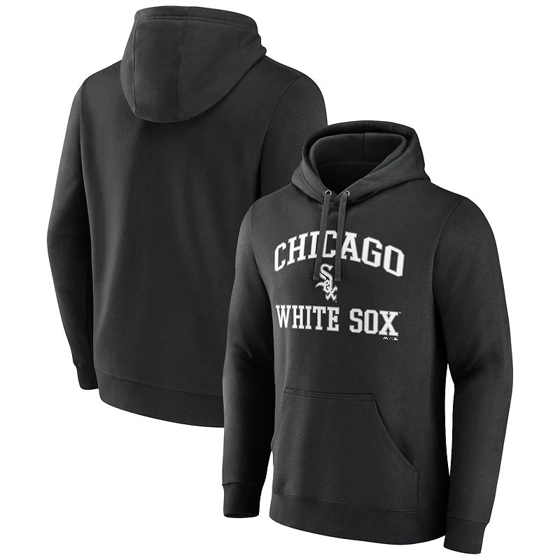 Sweat à capuche noir Chicago White Sox Heart & Soul pour homme, logo athlétique