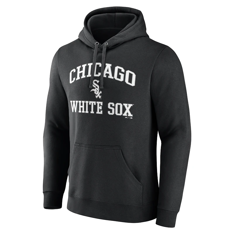 Men's Logo Athletic Black Chicago White Sox Heart & Soul Hoodie