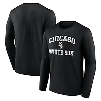 Men's Logo Athletic Black Chicago White Sox Heart & Soul Long Sleeve T-Shirt