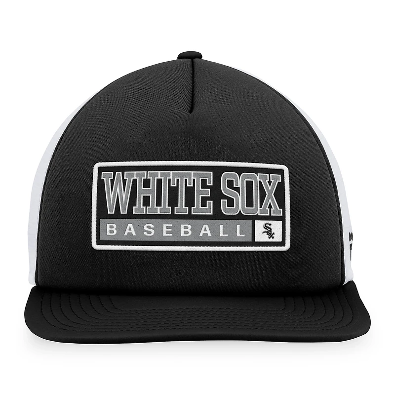Casquette Snapback en mousse Majestic Black/White Chicago White Sox pour homme