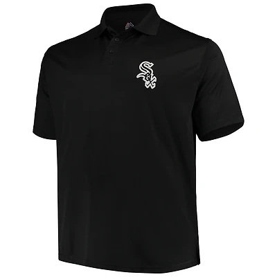 Majestic Black Chicago White Sox Big & Tall Solid Polo œil-de-perdrix pour homme
