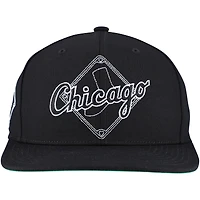 Men's Mitchell & Ness Black Chicago White Sox Double Up Snapback Hat