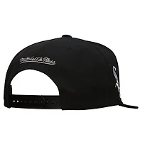 Casquette Snapback noire avec étiquette de l'équipe des Chicago White Sox de Mitchell & Ness pour hommes