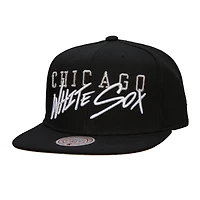 Casquette Snapback noire avec étiquette de l'équipe des Chicago White Sox de Mitchell & Ness pour hommes