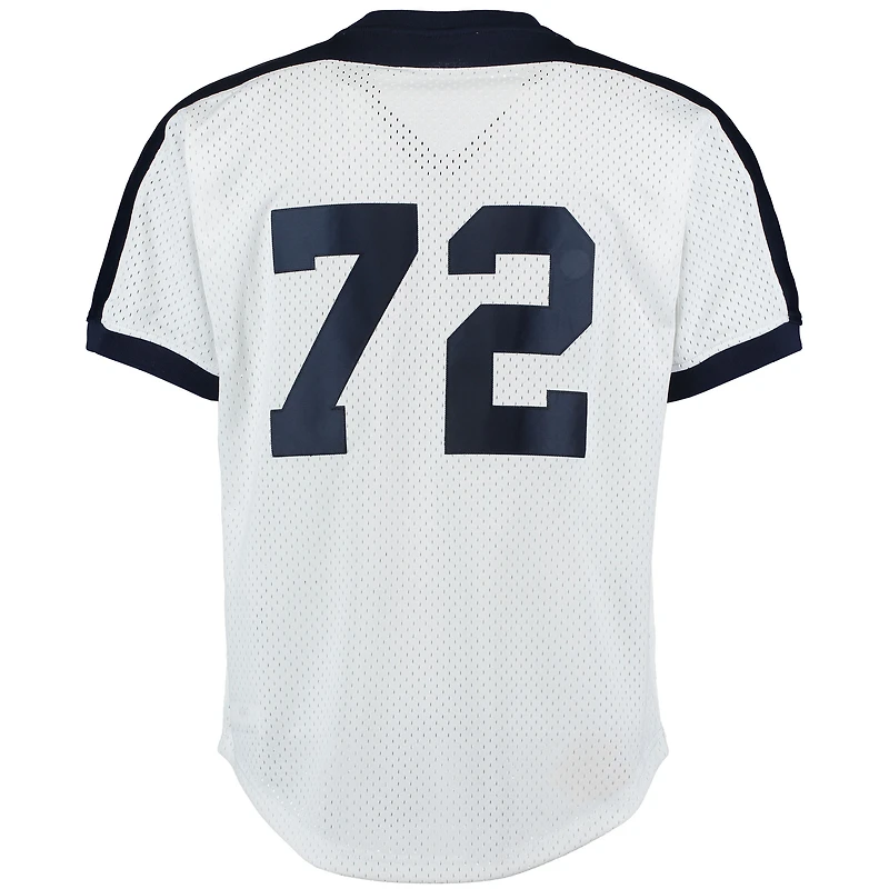 Maillot d'entraînement au bâton en maille Mitchell & Ness Carlton Fisk blanc Chicago White Sox Cooperstown pour hommes