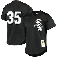 Maillot d'entraînement de frappeur en maille Mitchell & Ness Frank Thomas noir Chicago White Sox Cooperstown pour hommes