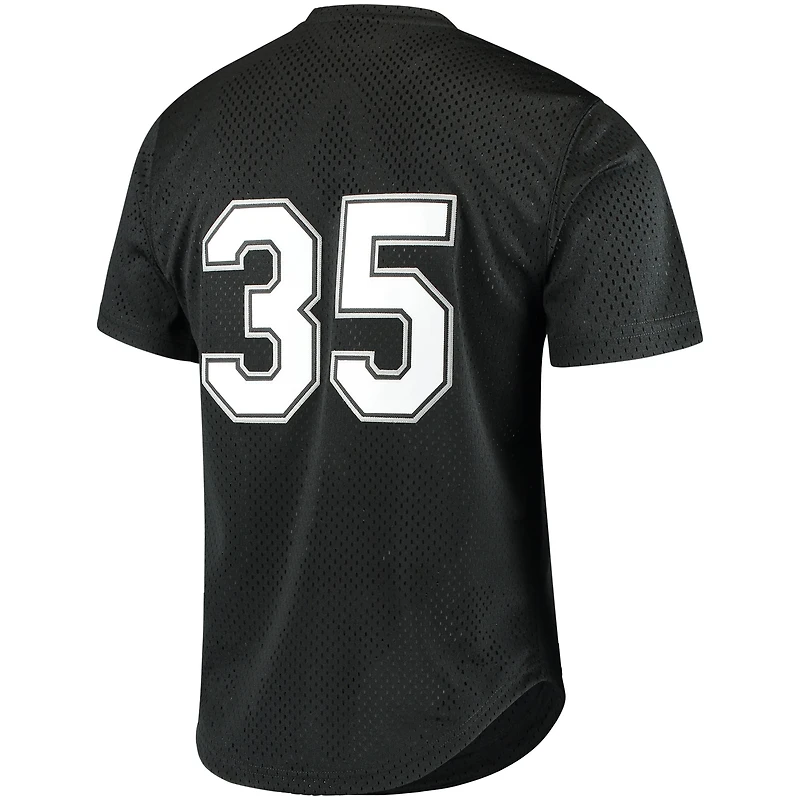 Maillot d'entraînement de frappeur en maille Mitchell & Ness Frank Thomas noir Chicago White Sox Cooperstown pour hommes