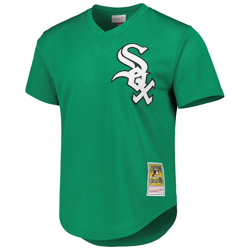 Mitchell & Ness Frank Thomas Green Chicago White Sox Cooperstown Collection Authentique maillot d'entraînement au bâton de la Saint-Patrick 1996 pour hommes