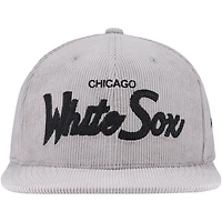 Casquette Snapback en velours côtelé gris Chicago White Sox de Mitchell & Ness pour homme