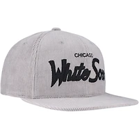 Casquette Snapback en velours côtelé gris Chicago White Sox de Mitchell & Ness pour homme