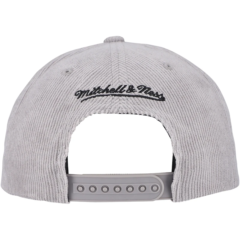 Casquette Snapback en velours côtelé gris Chicago White Sox de Mitchell & Ness pour homme