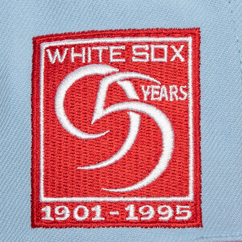 Men's Mitchell & Ness Light Blue/Red Chicago White Sox Hometown Snapback Hat