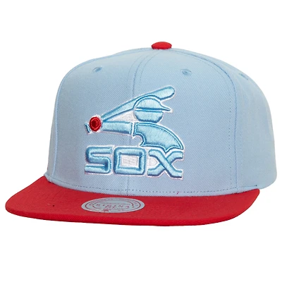 Casquette snapback Mitchell & Ness bleu clair/rouge Chicago White Sox Hometown pour homme